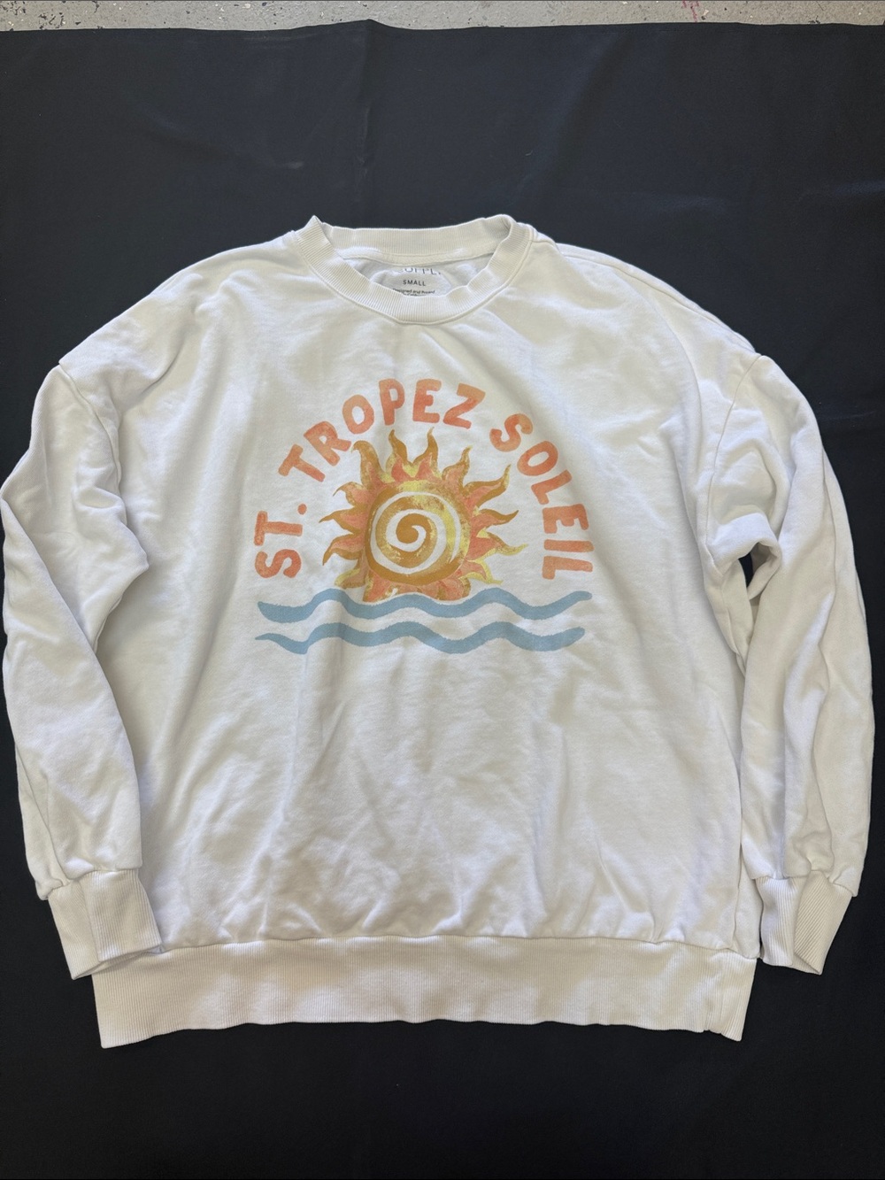 Z Supply 'St. Tropez Soleil' Graphic Crewneck Sweatshirt size small women’s